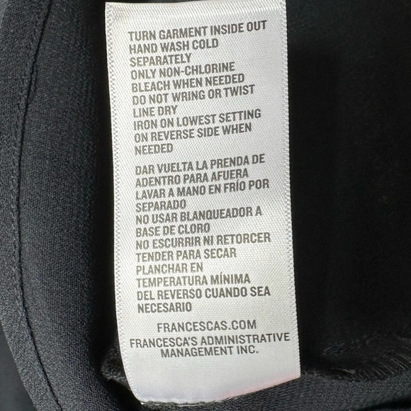 NWT Francesca’s Mi Ami Black Keyhole Wrap Dress Chiffon Sheer Sleeves Large Mock - Picture 15 of 15